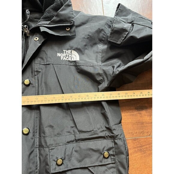 Vintage 90s The North Face Goretex Black Coat Trench Jacket Oversized Small - Picture 6 of 10